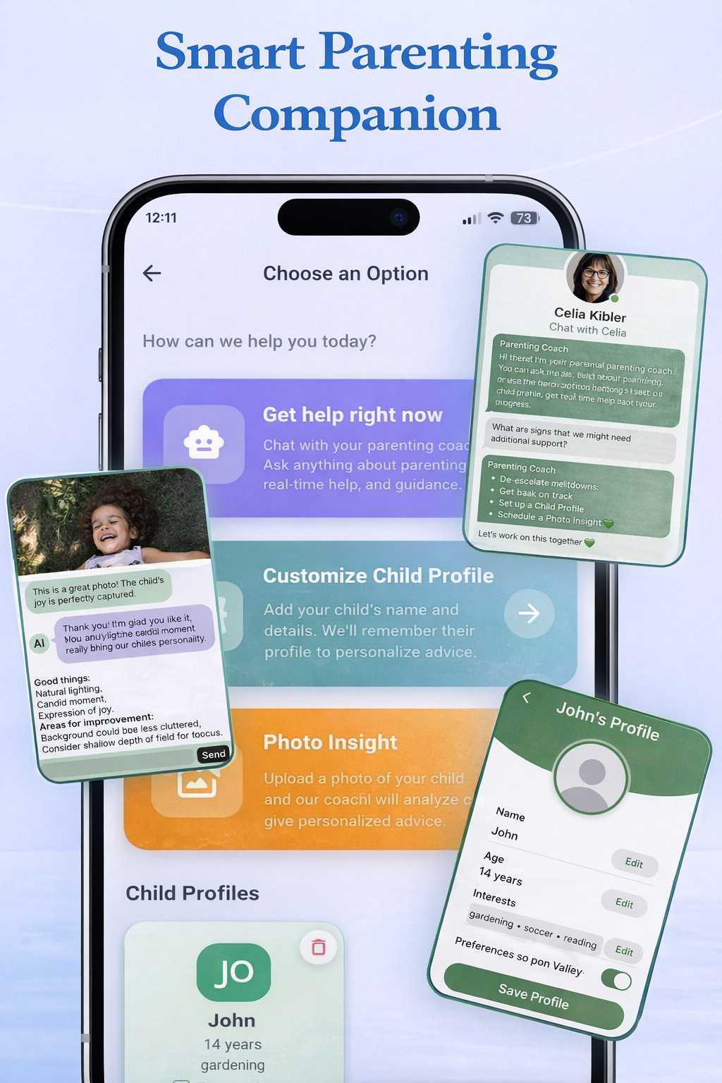 Be A Better Parent app home dashboard